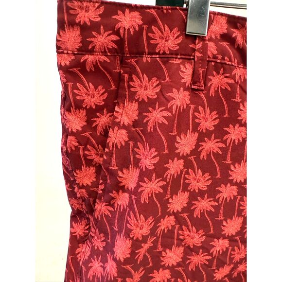 All In Motion Resort Shorts Hybrid Red Tropical Palm Tree Swim Trunks - Picture 2 of 4